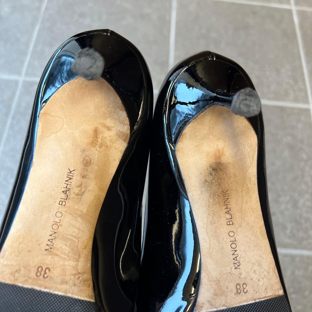 MANOLO BLAHNIK マノロブラニク エナメルパンプス 38 24 黒