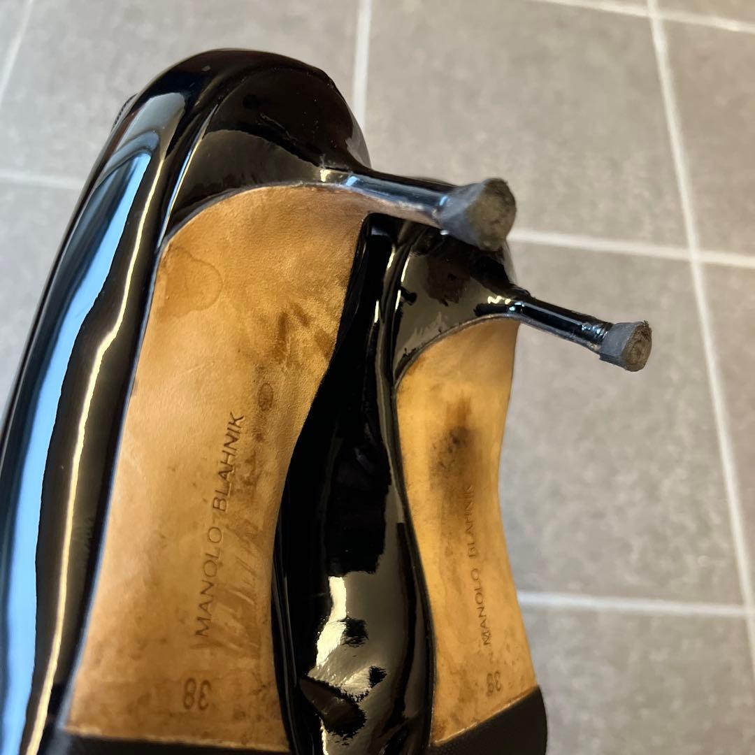 MANOLO BLAHNIK マノロブラニク エナメルパンプス 38 24 黒