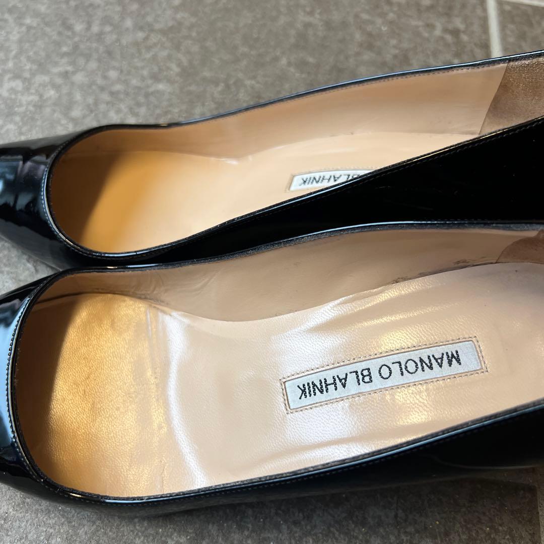 MANOLO BLAHNIK マノロブラニク エナメルパンプス 38 24 黒