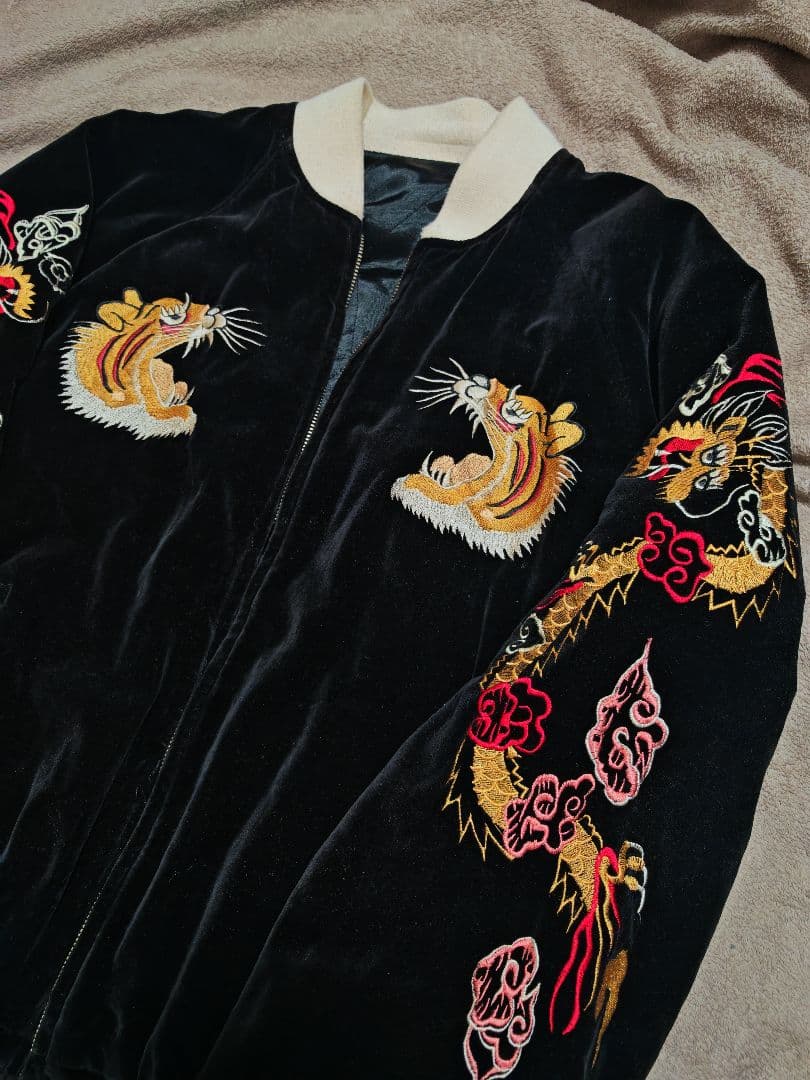 Japan vintage ２面用 別珍 虎 日本限定 unisex レーヨン