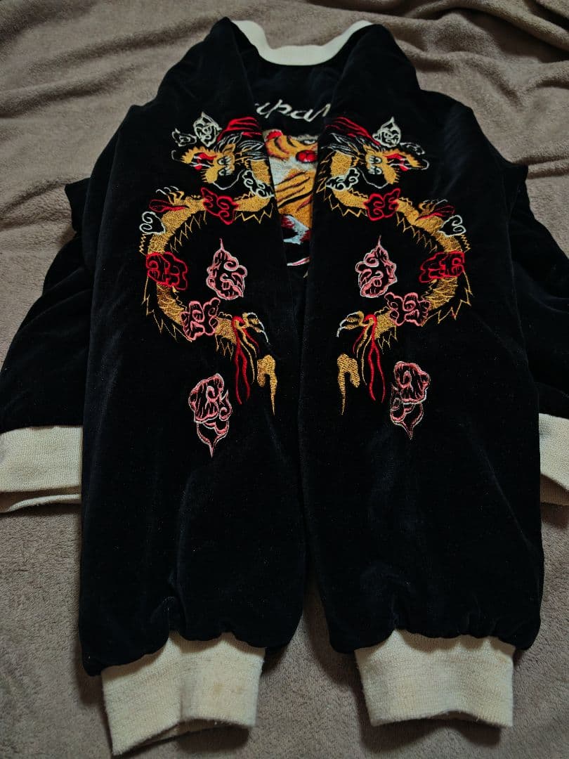 Japan vintage ２面用 別珍 虎 日本限定 unisex レーヨン