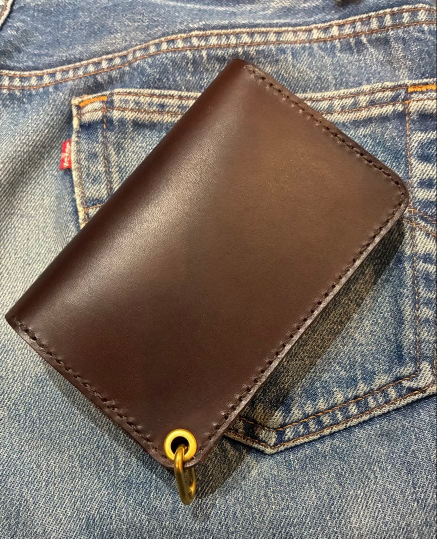 トラッカーウォレット　ミドル　イタリアンレザーブルガロ　アポロコンチョ