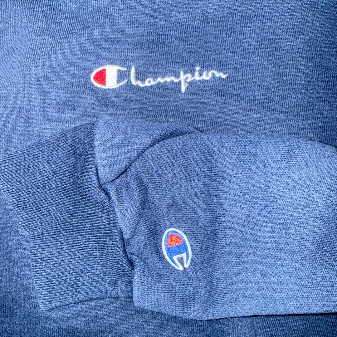 90's old champion 青タグ刺繍 トレーナー ネイビー