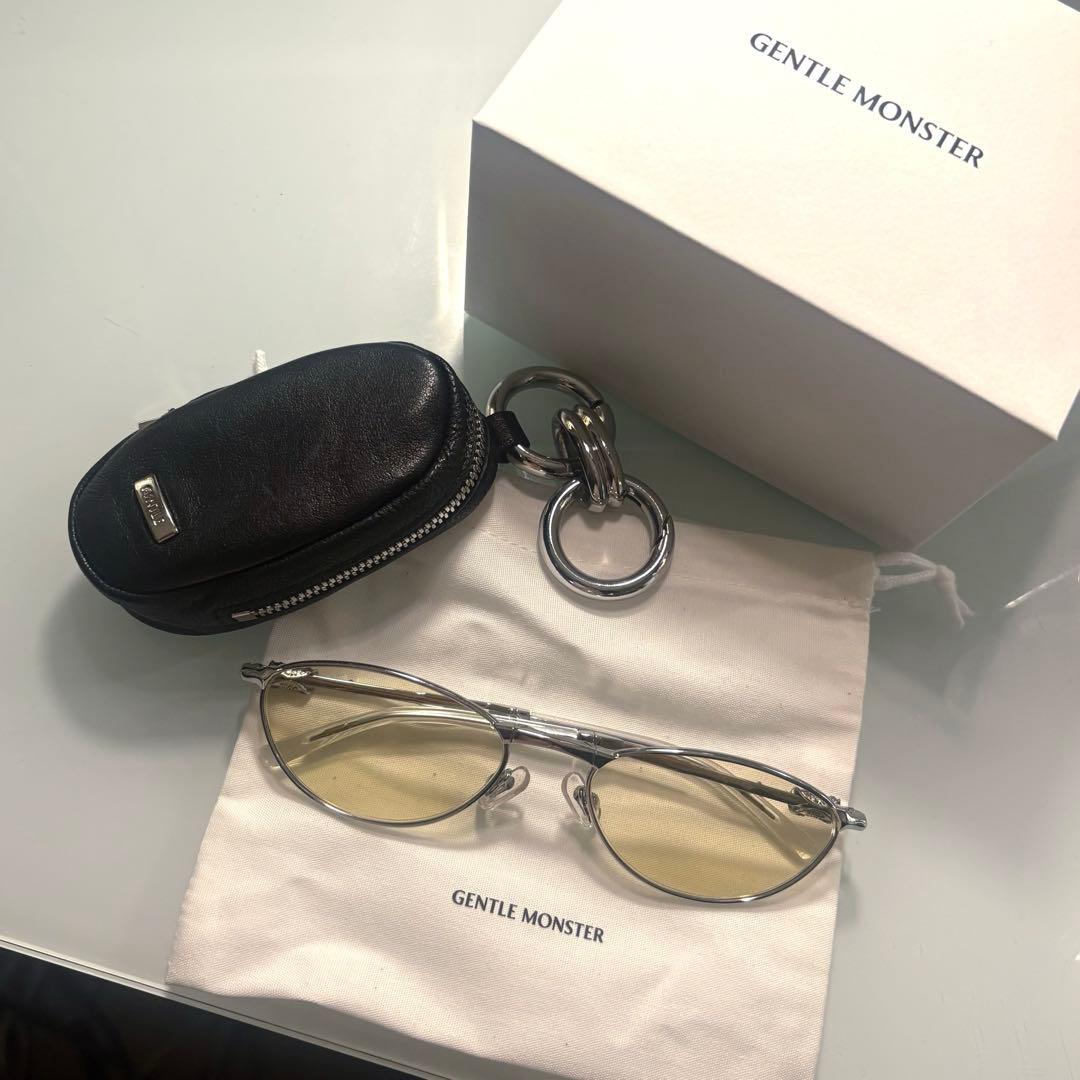 ジェントルモンスター メタルフレーム 折りたたみカラーサングラス 眼鏡 シルバー