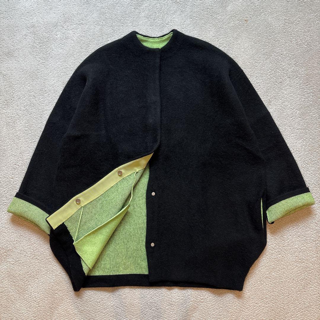 エレンディーク　CNラクーンミックスWカーディガン　ブラック