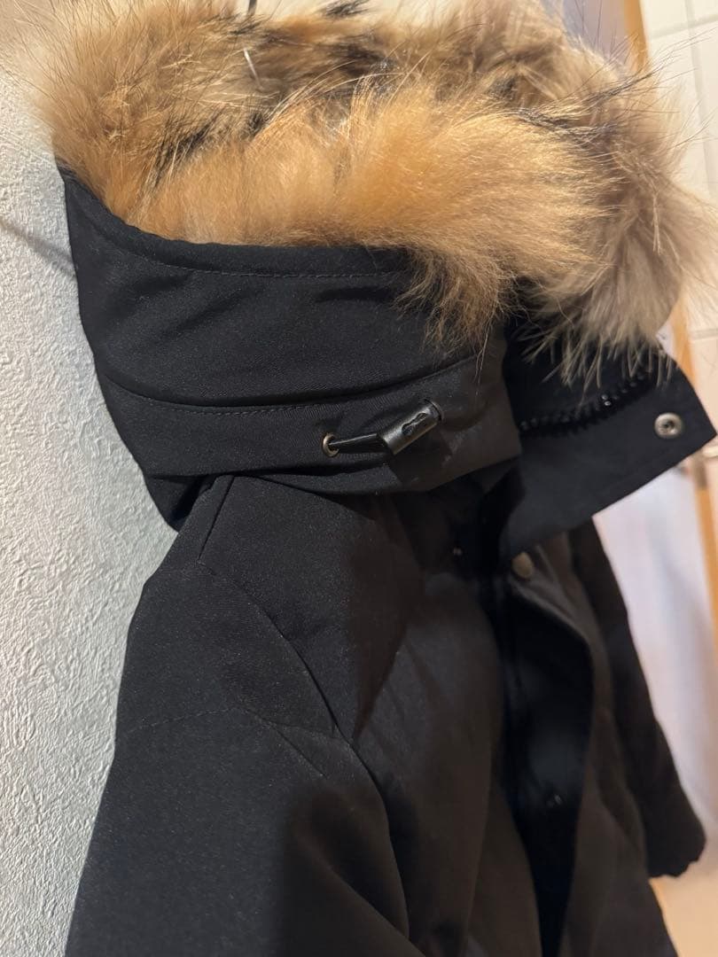 DANTON（ダントン）フードファー付きロングダウンジャケット36ブラック