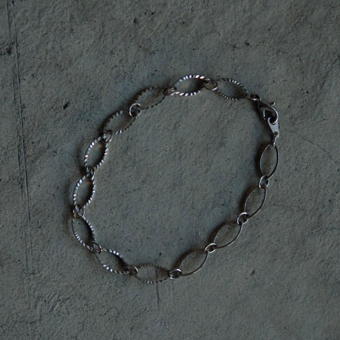 ユーズド 古着 中古 チェーン ブレスレット 銀 モード デザイン