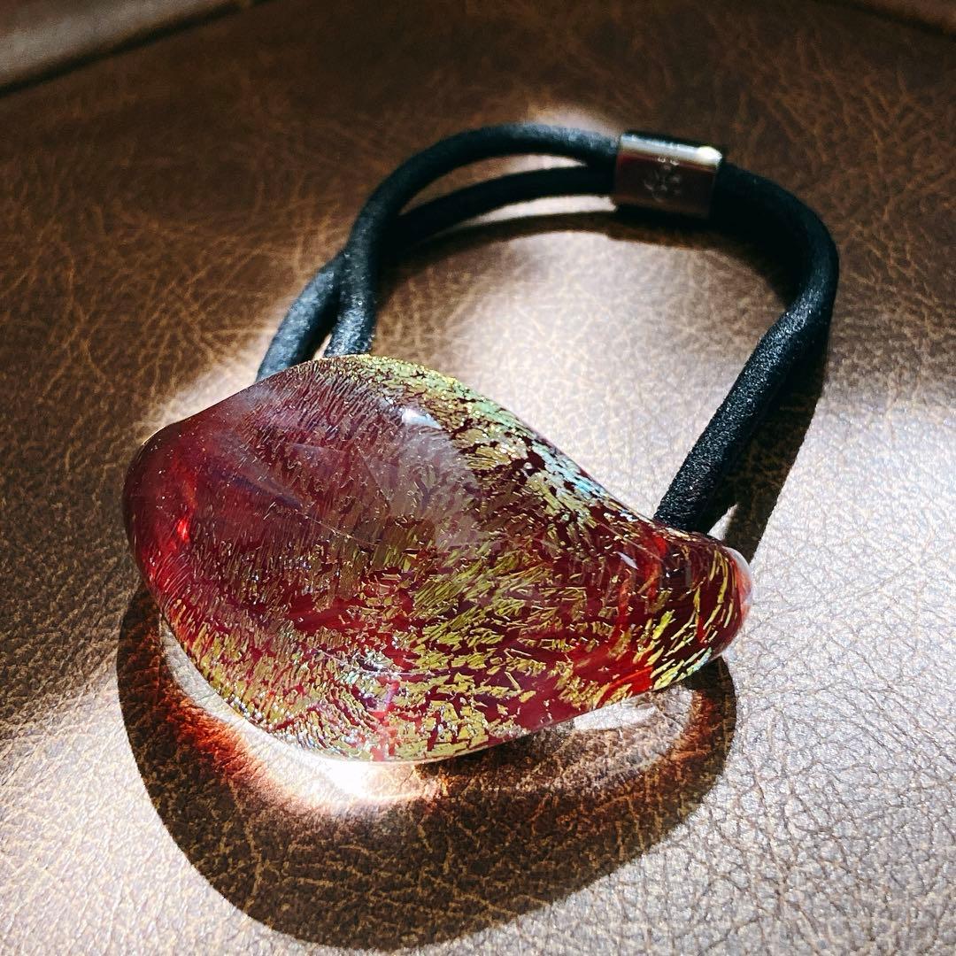 【新品】 コレットマルーフ グラスポニー 誕生石 赤 ゴールド 箔 ヘアゴム