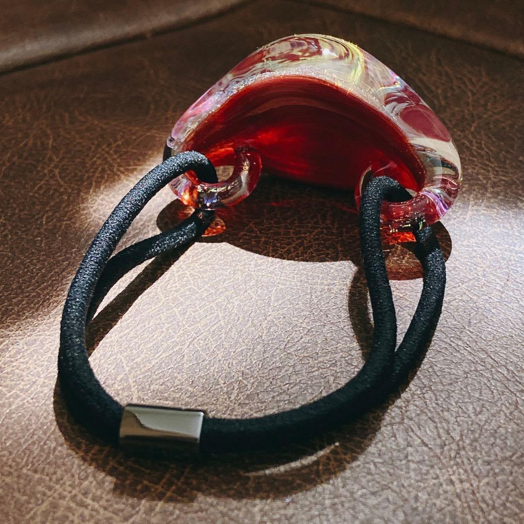 【新品】 コレットマルーフ グラスポニー 誕生石 赤 ゴールド 箔 ヘアゴム