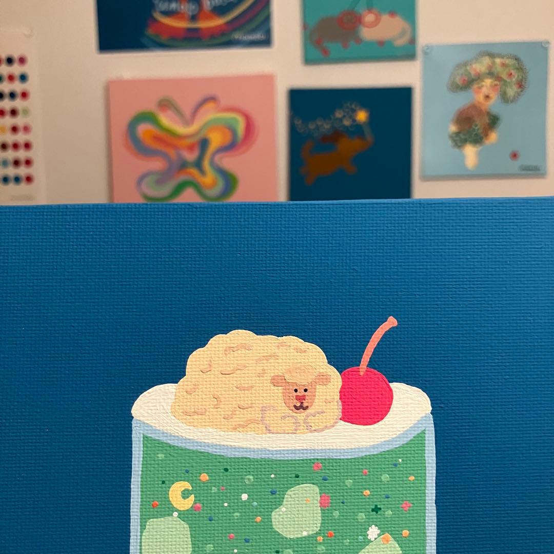 りん様　2枚セット　原画【お花ブランコ】　【モコモコ羊のメロンソーダ】