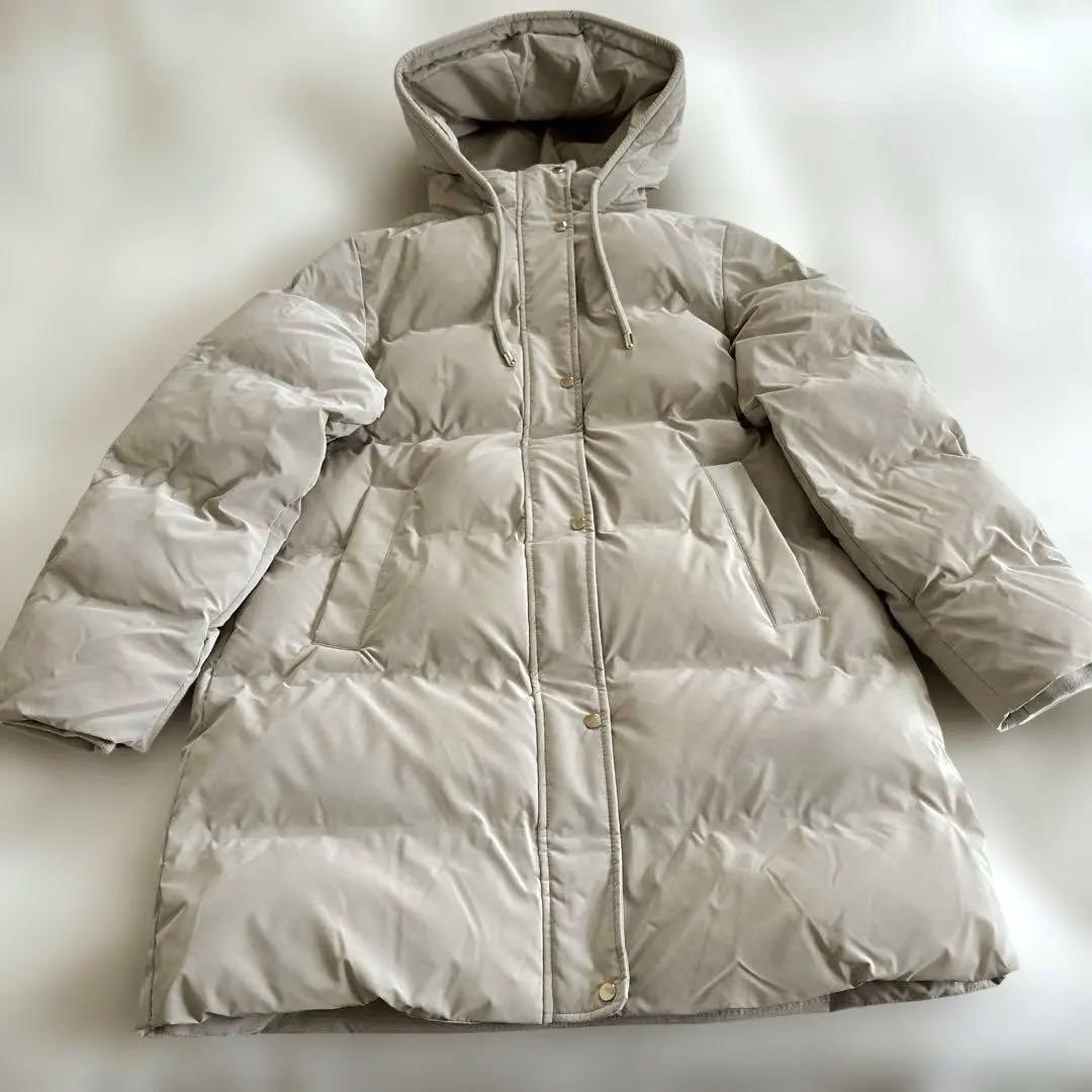 ZARA セミロング丈ラバー加工ウィンド ブレーカーアノラック　L