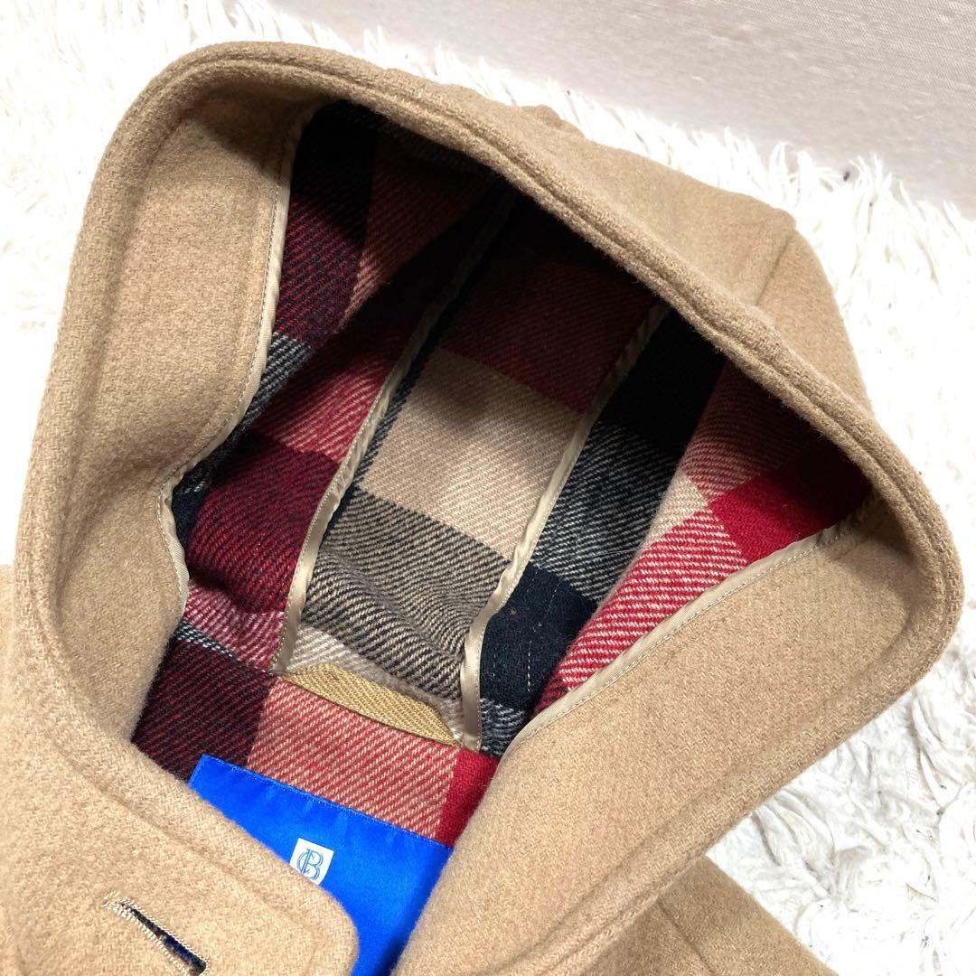 極美品　ブルーレーベルクレストブリッジ　ダッフルコート　キャメル　チェック　M位