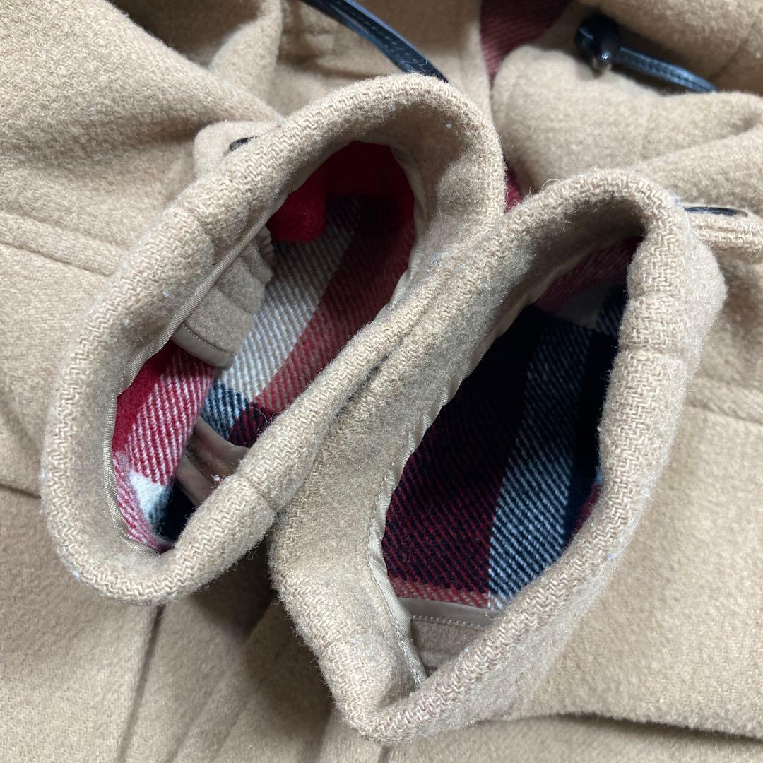 極美品　ブルーレーベルクレストブリッジ　ダッフルコート　キャメル　チェック　M位