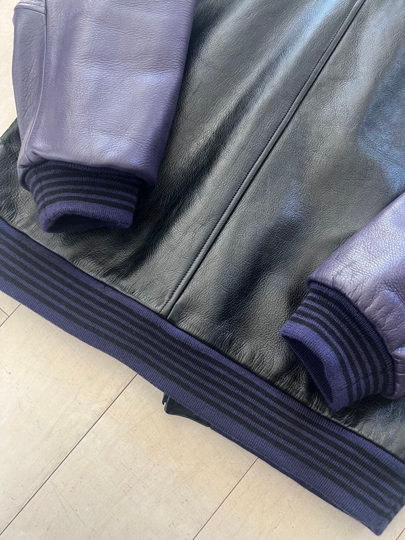 NEEDLES ニードルス　レザー アワードジャケット スタジャンＬ