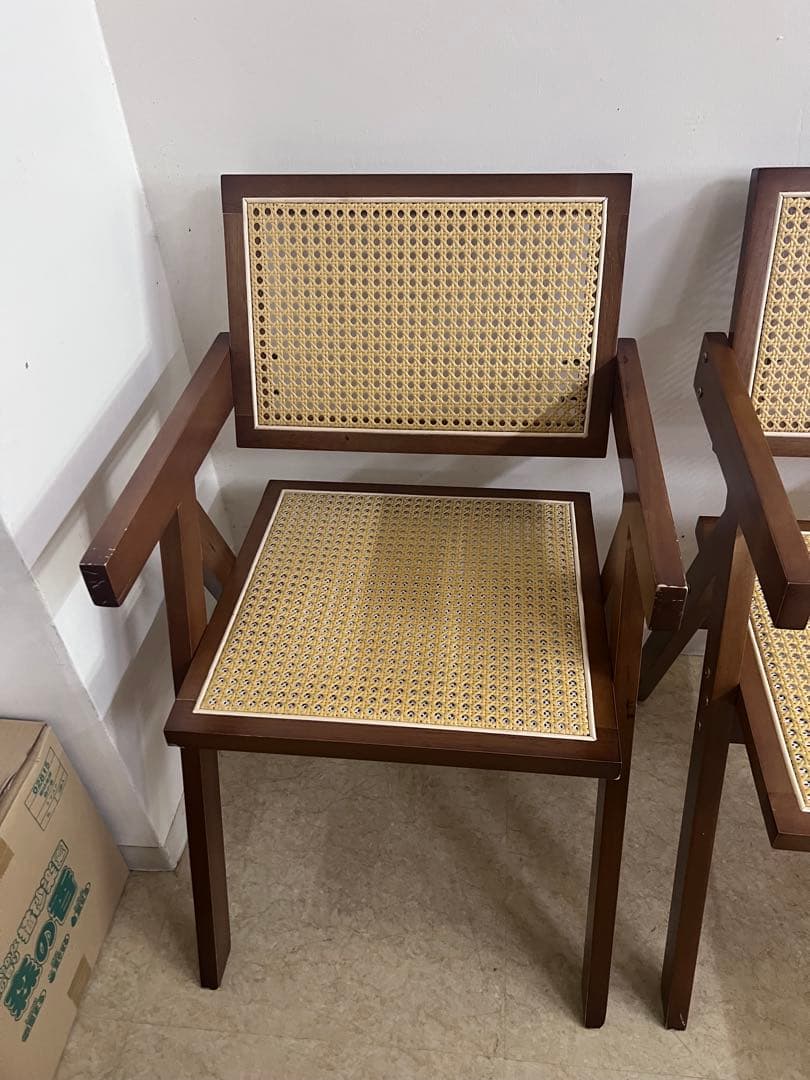 値下げ！ラタンチェア　籐編み　リプロダクトナチュラルウッド 高級