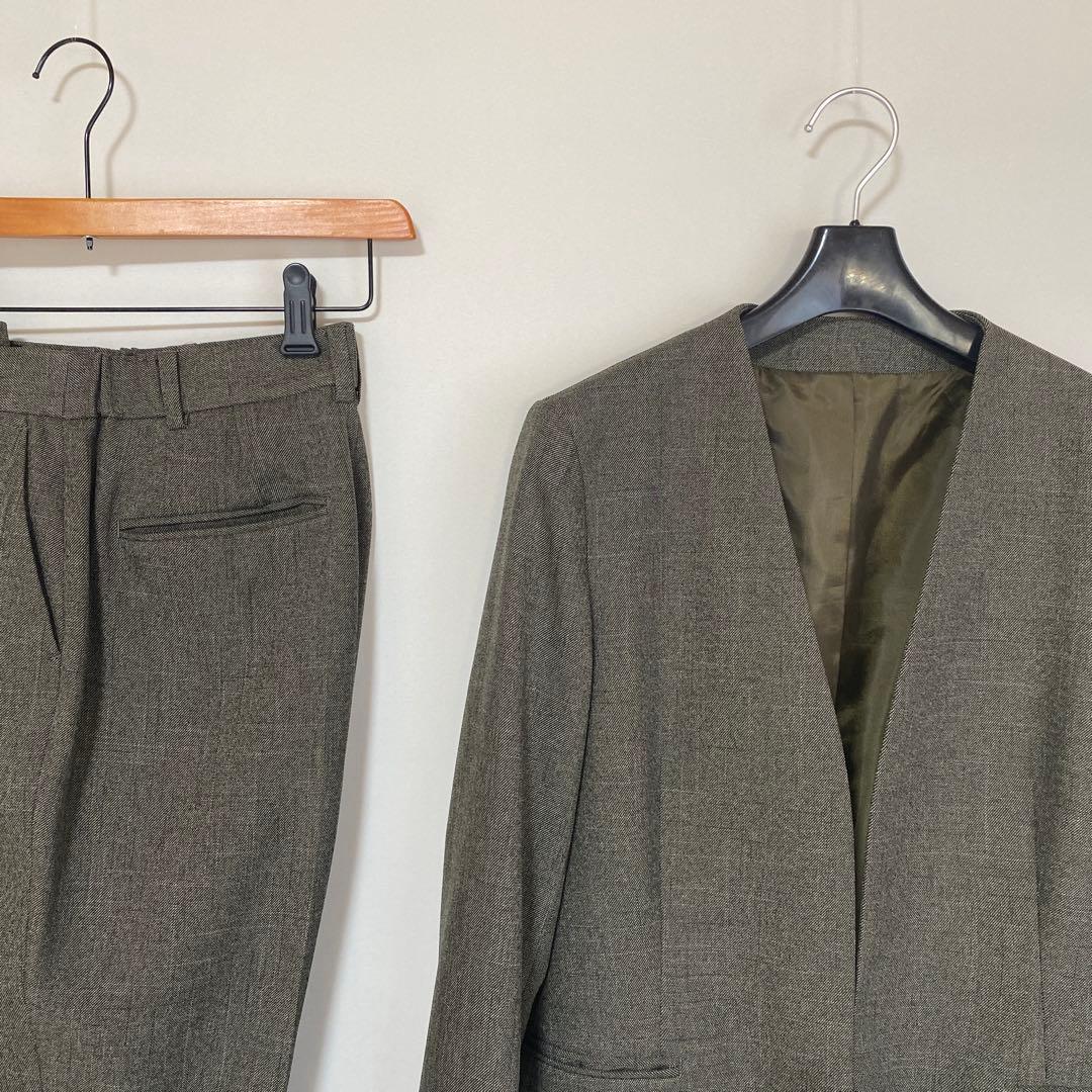 スーツセレクト パンツスーツ L W68 ストレッチ 営業職 Vカラー DMW