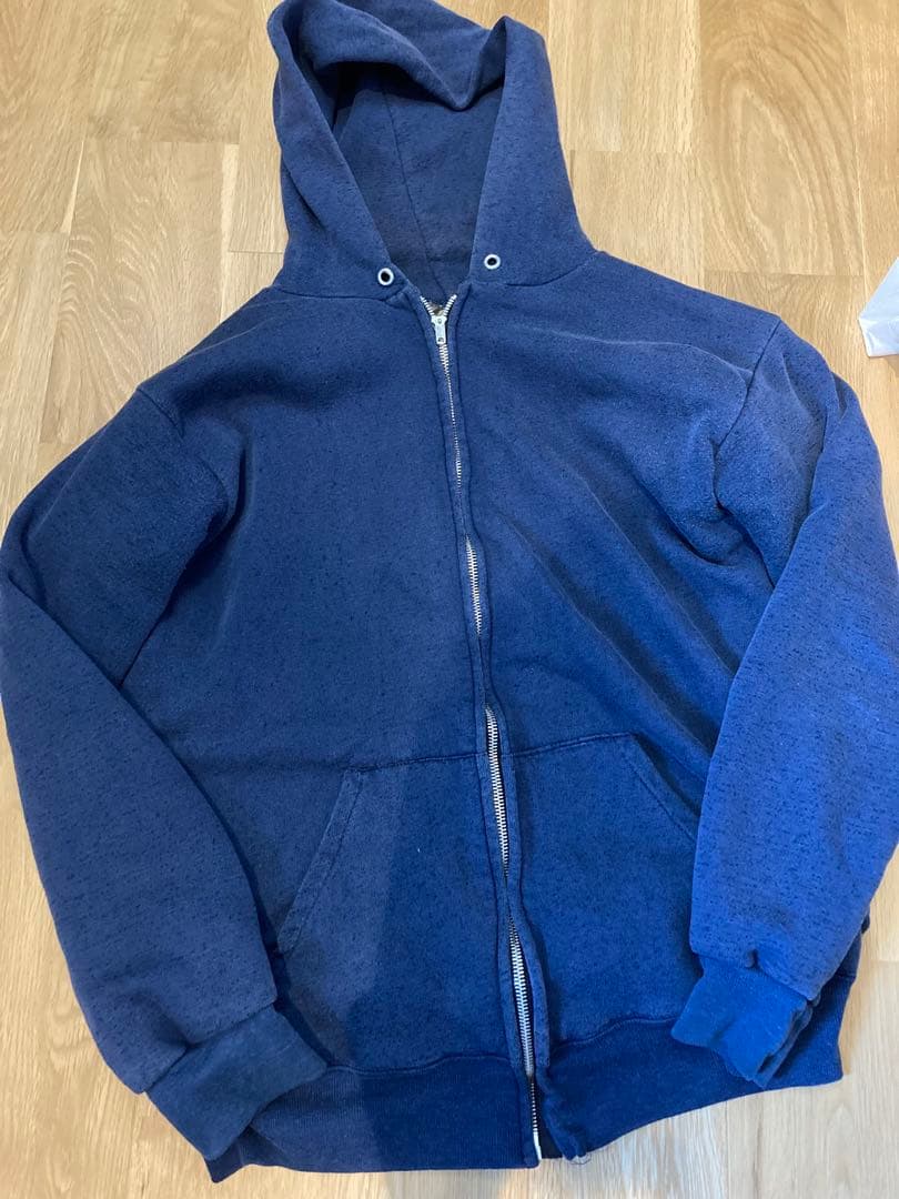 70s 80s vintage ダブルフェイス　パーカー　茄子紺　フェード