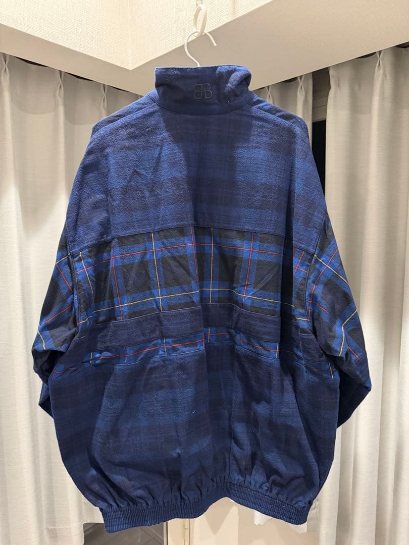 Balenciaga ブルーチェック　フランネルジャケット 44