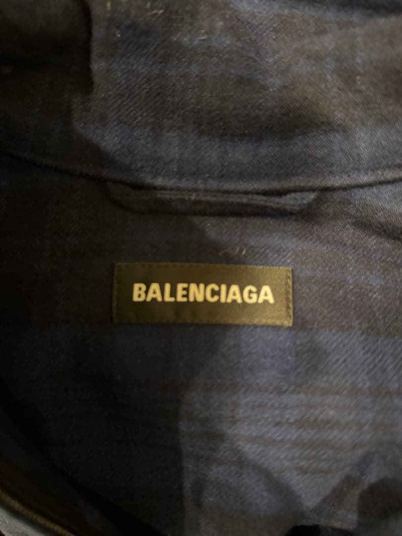 Balenciaga ブルーチェック　フランネルジャケット 44