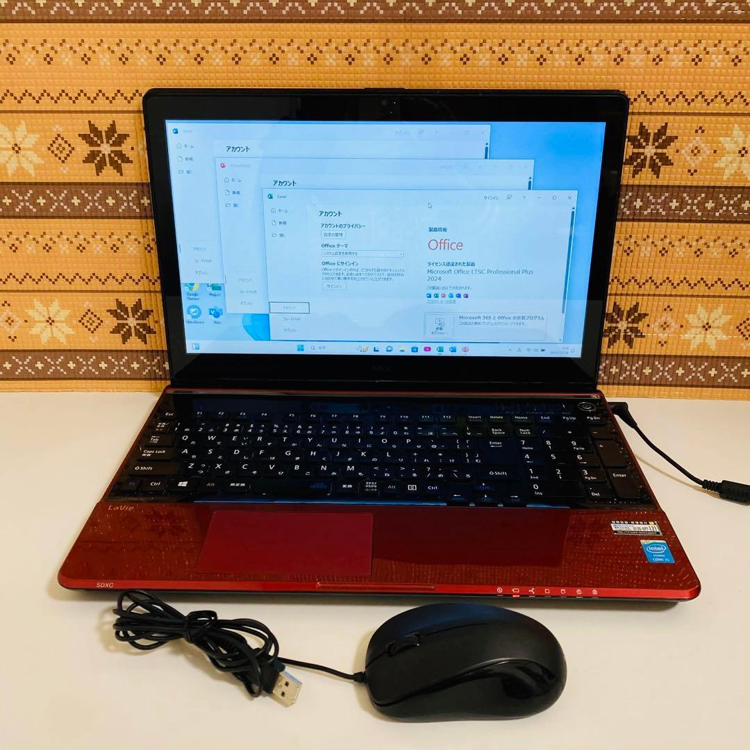 Y4 NECノートパソコンi5メモリ8GタッチパネルWindows11オフィス付