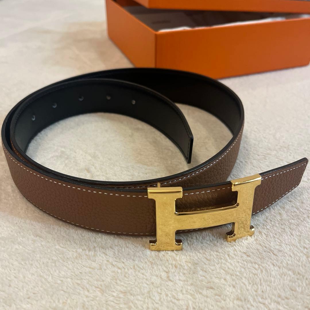 正規品 エルメス B刻印 Hバックル リバーシブル ベルト コンスタンスベルト