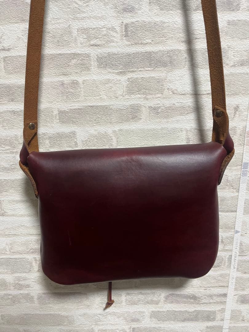 namnamフェルナンドレザー　ショルダーバッグ　バーガンディ レザー