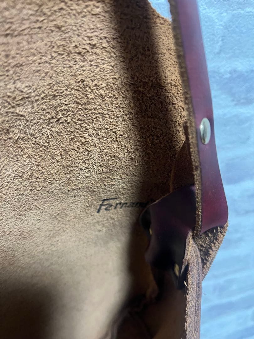 namnamフェルナンドレザー　ショルダーバッグ　バーガンディ レザー