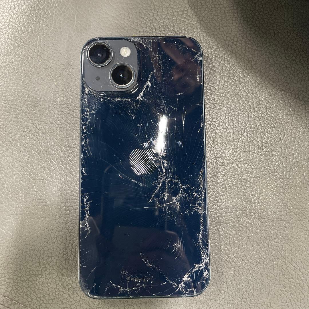 iPhone 14 BLUE 画面・背面ひびあり 128G カメラ使用不可