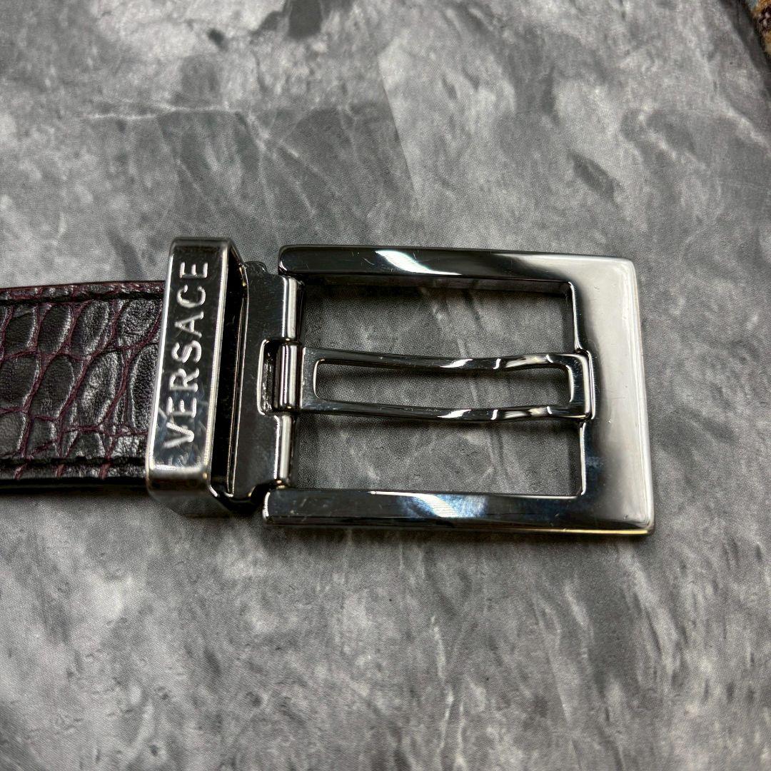 【極美品/希少品】ヴェルサーチ　ベルト　クロコ型押し　イタリア製