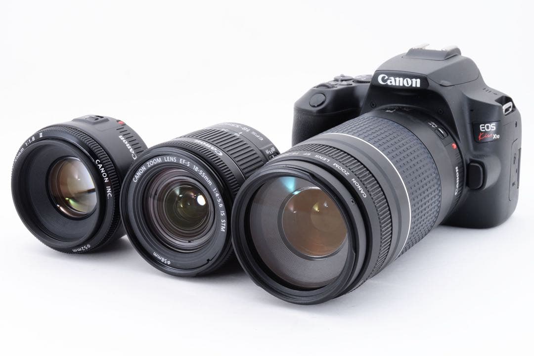 保証/Canon EOS Kiss X10標準&望遠&単焦点トリプルレンズセット