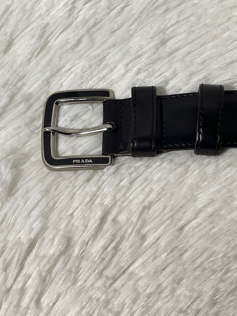プラダ レザーベルト ダークブラウン 本革 PRADA 105 刻印あり
