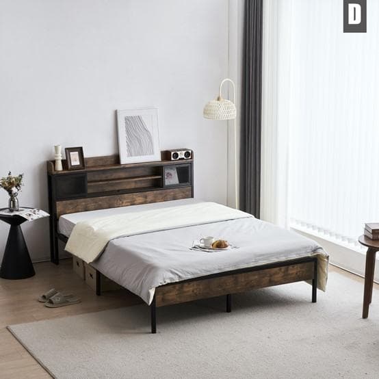 15％セール中！大人気！コンセント・宮付きベッドフレーム ダブル（D）