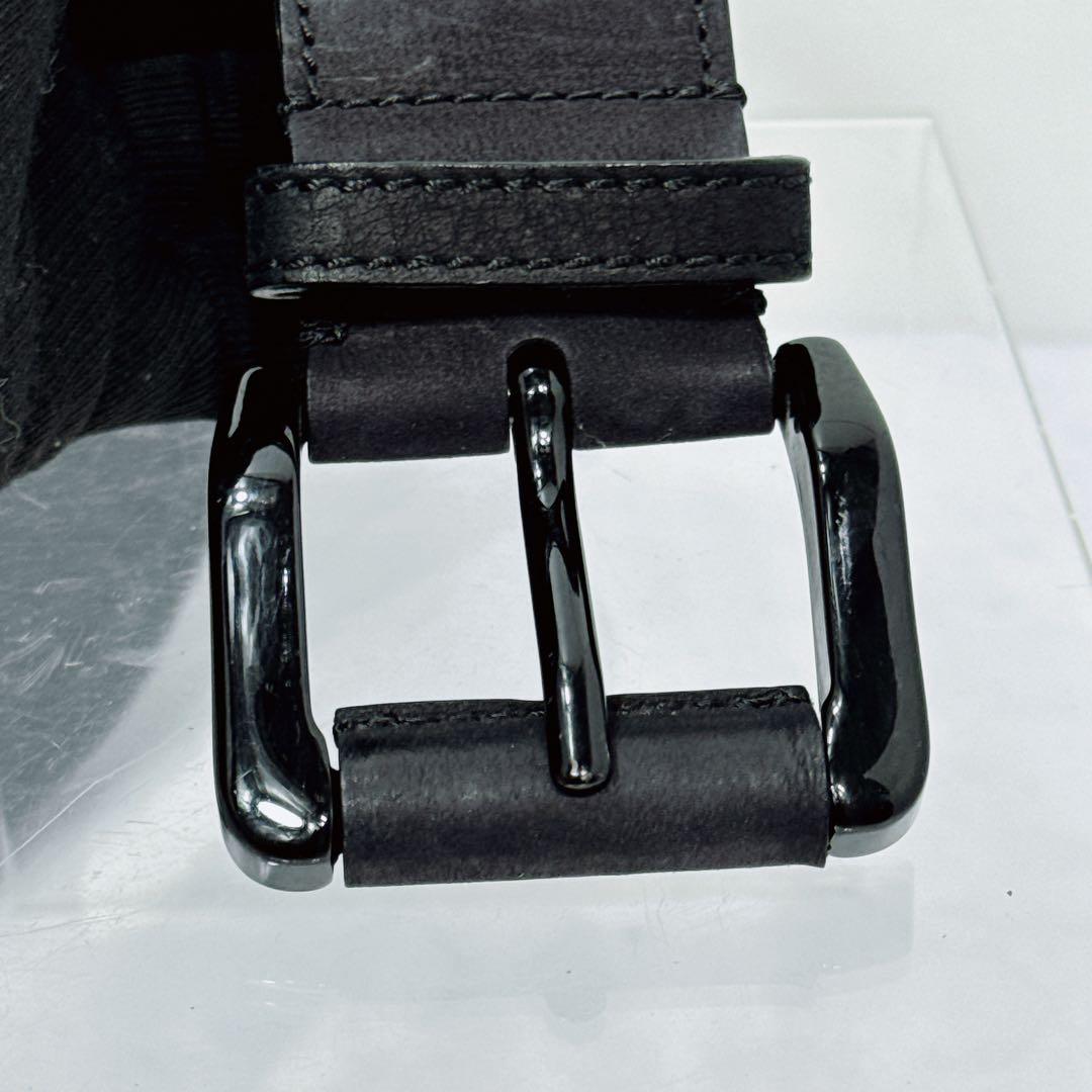 BURBERRY バーバリー ファスナーベルト 黒 革巻きバックル ヴィンテージ