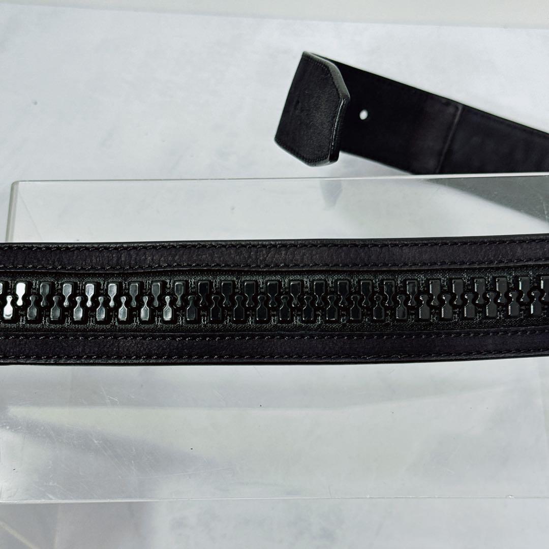 BURBERRY バーバリー ファスナーベルト 黒 革巻きバックル ヴィンテージ