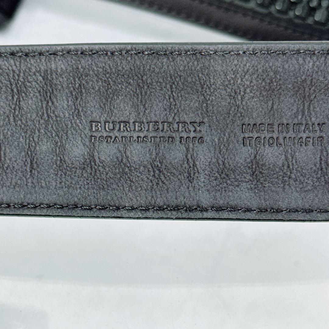 BURBERRY バーバリー ファスナーベルト 黒 革巻きバックル ヴィンテージ