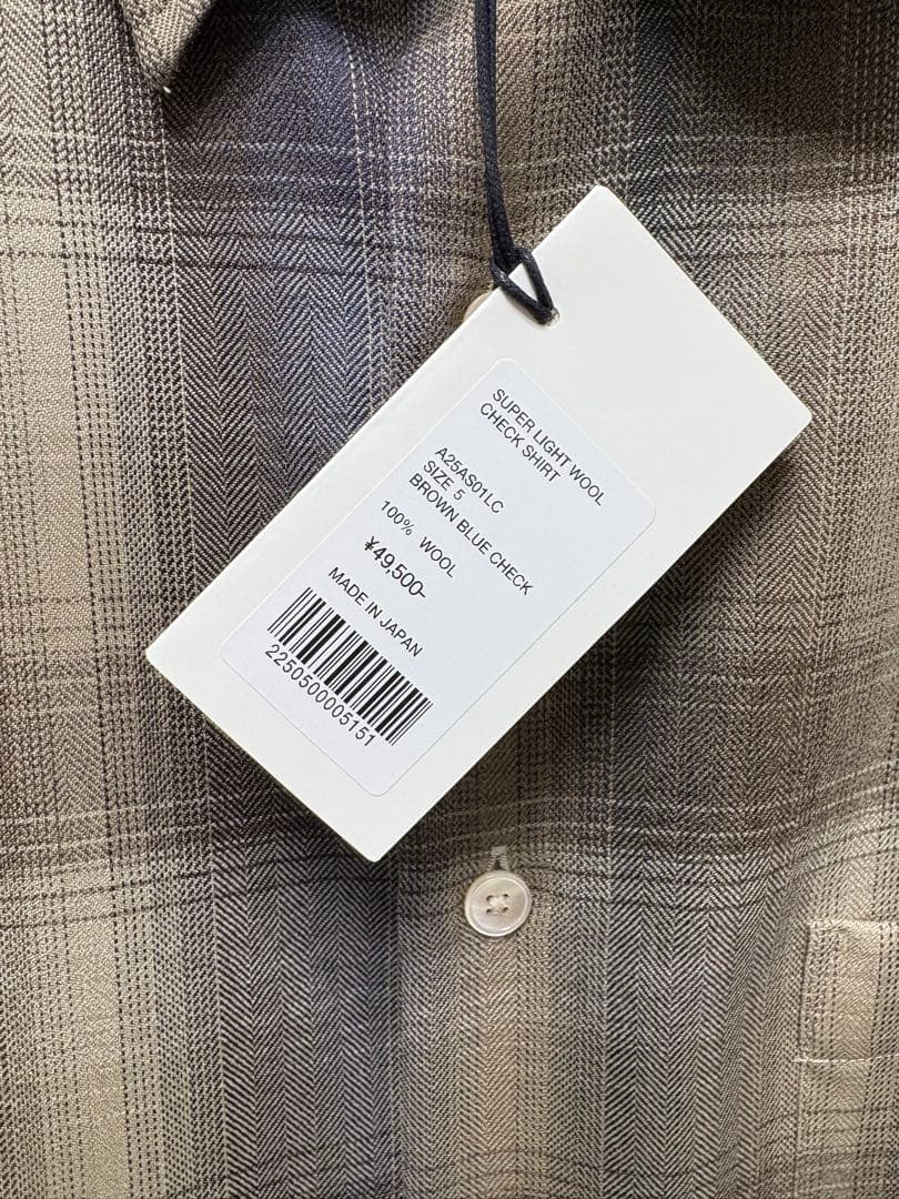 AURALEE SUPER LIGHT WOOL CHECK SHIRTサイズ5