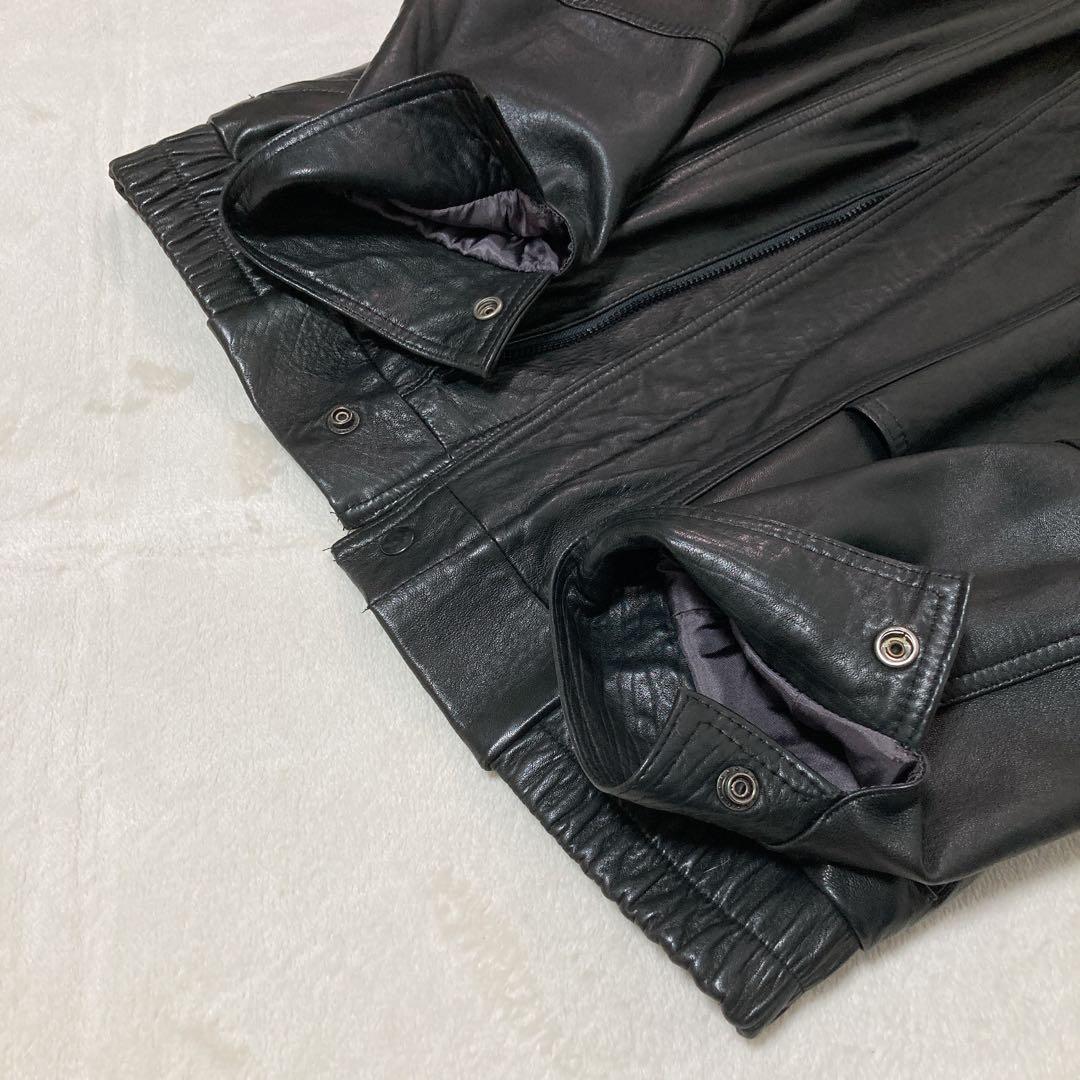 【美品】LONDON FOG ロンドンフォグ 短丈 レザーブルゾン カナダ製 黒