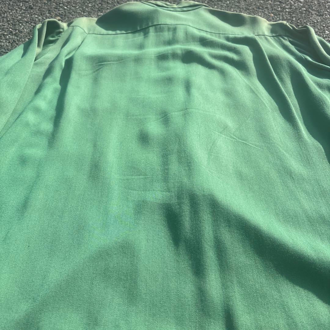 トップス 50s Rayon Gabardine Open Collar Shirt