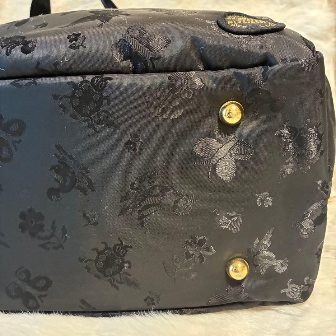 最終値下げ✨フェイラー 2way ハイジ柄　ボストンバッグ ブラック