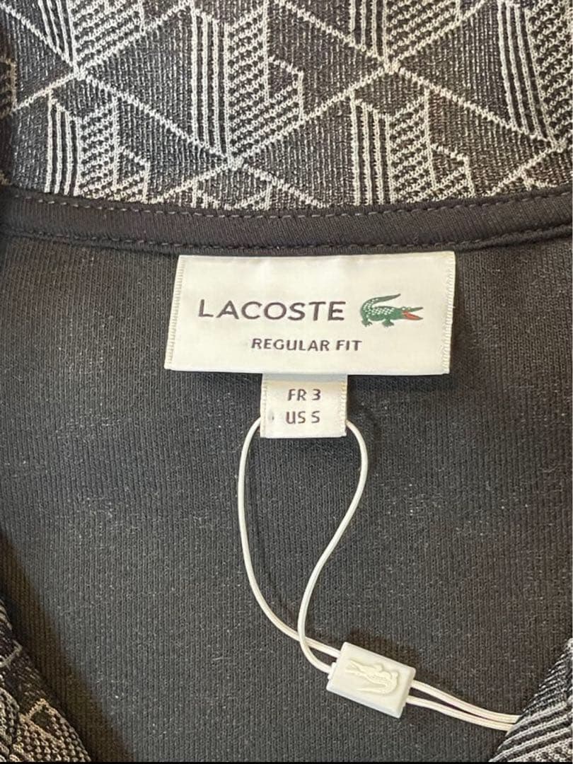Lacoste モノグラムトラックジャケット 黒Sサイズ