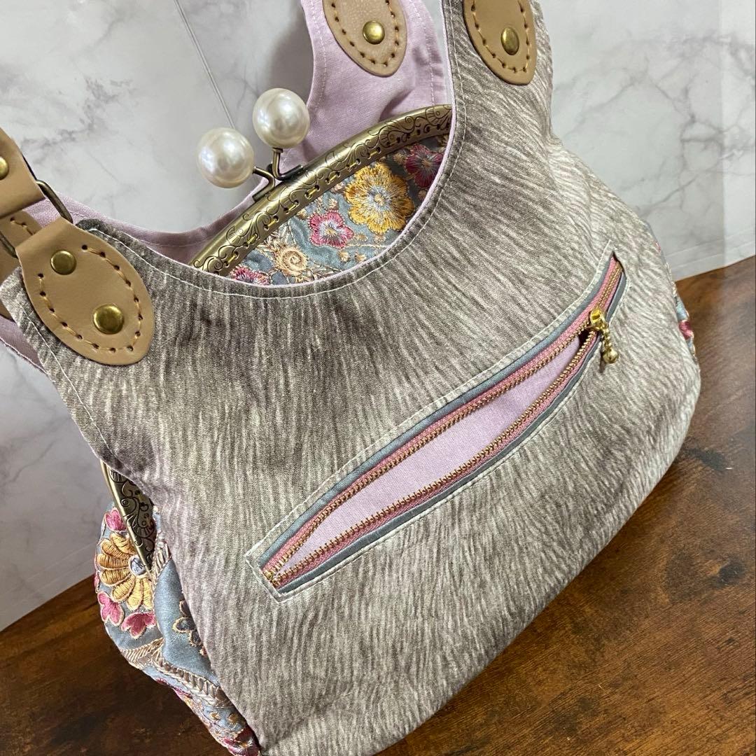 ☆*☆様 コヤンイサムチョン❤︎ルミちゃんのインド刺繍バッグ がま口バッグ ハン