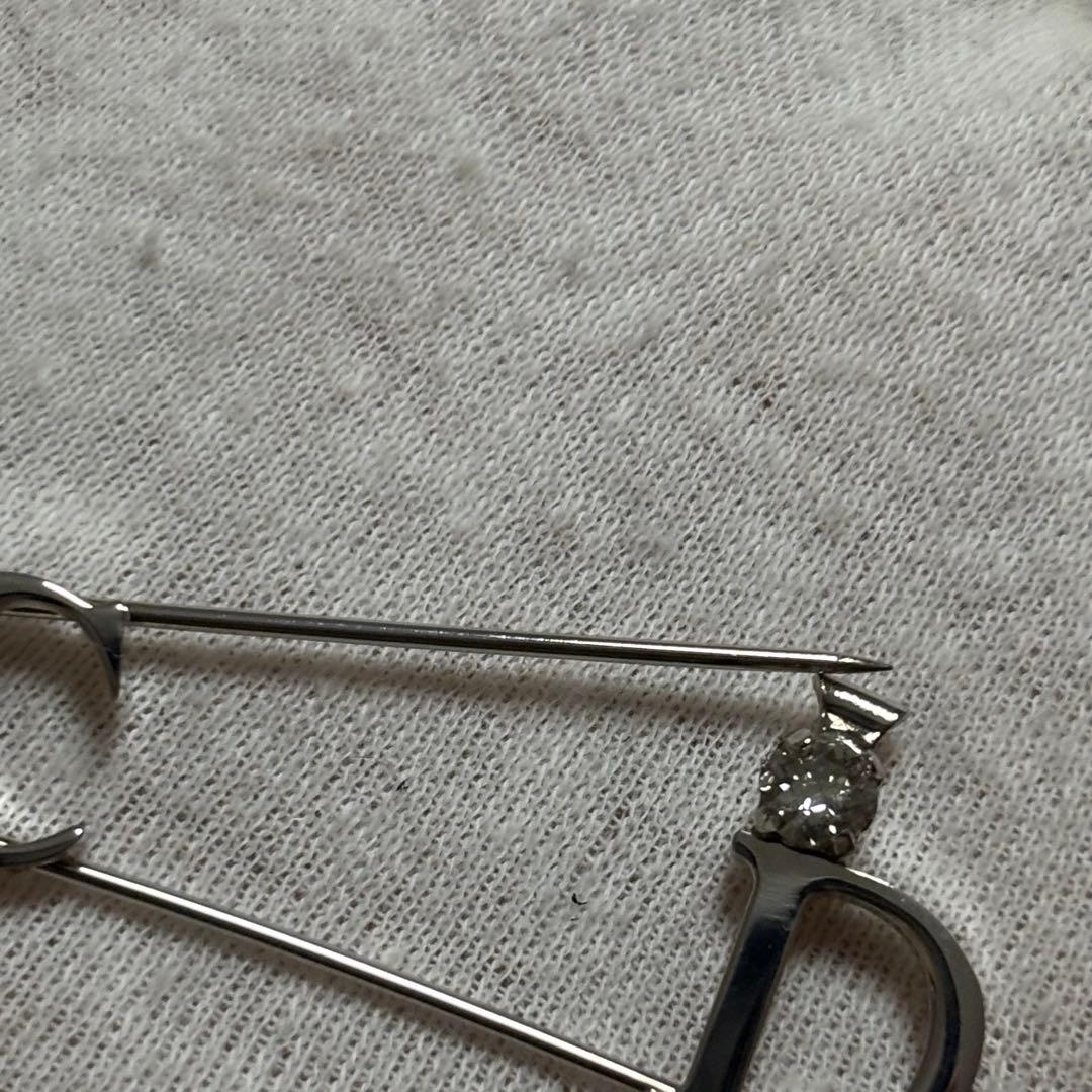 ［未使用級］現行　ディオール CD ICON ブローチ　安全ピン　クリスタル