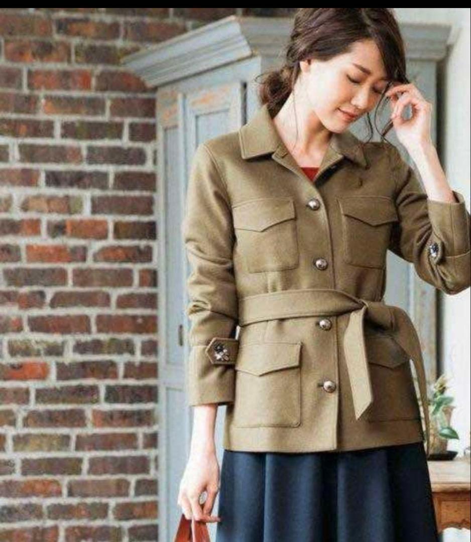 美品✨ANAYI 近年 ショートコート ブルゾン ジャケット ウール ビジュー