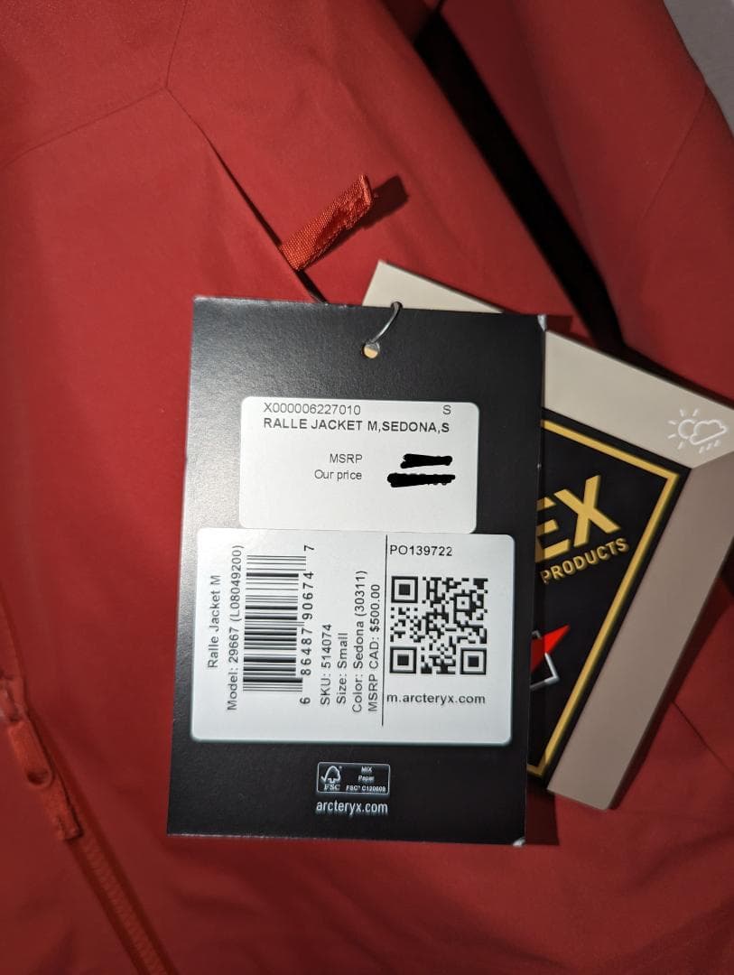 【新品未使用】アークテリクス　レイル ジャケット メンズ【レア】