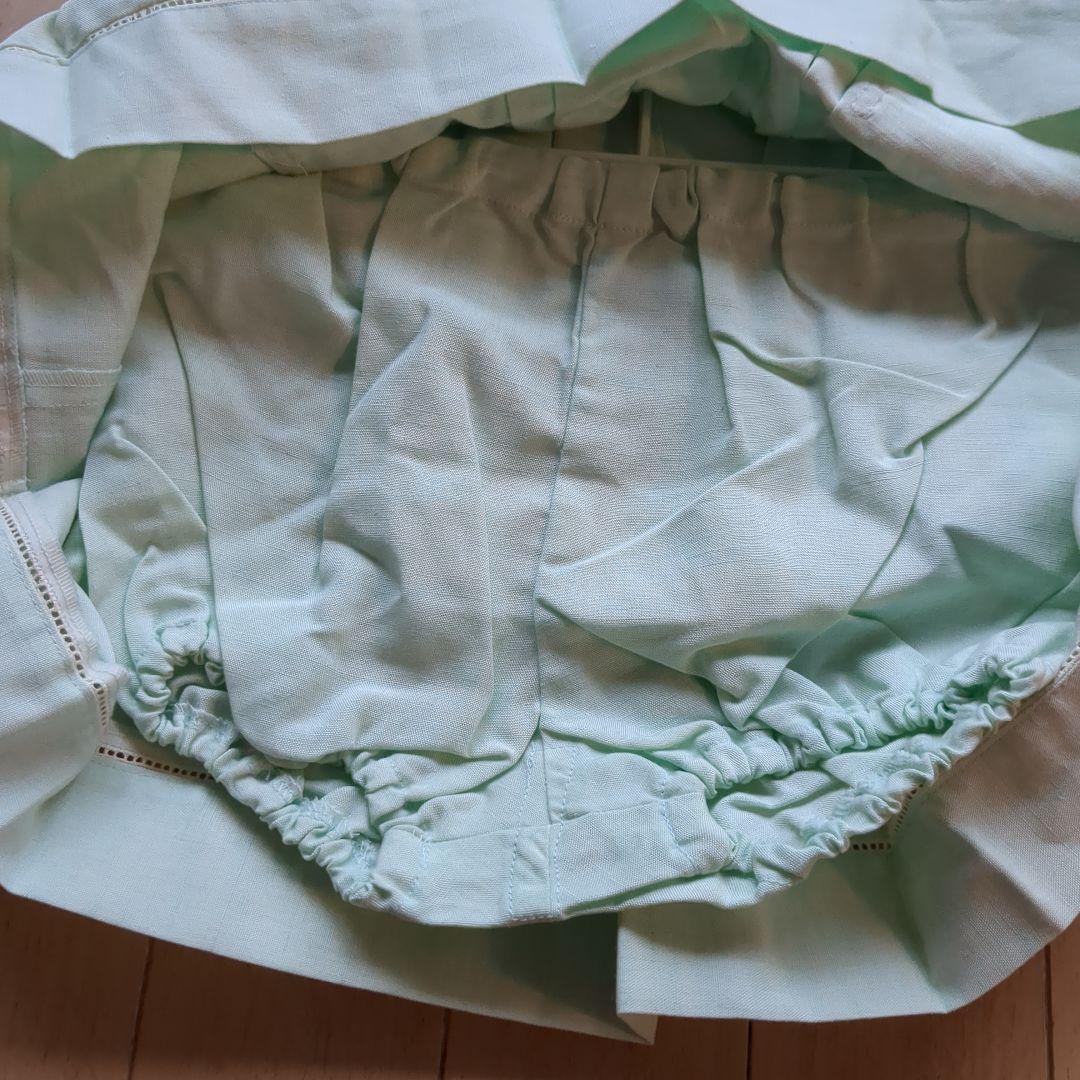 ベビーディオール　新品★半袖ワンピース　ミントグリーン　オーバーパンツ付　日本製