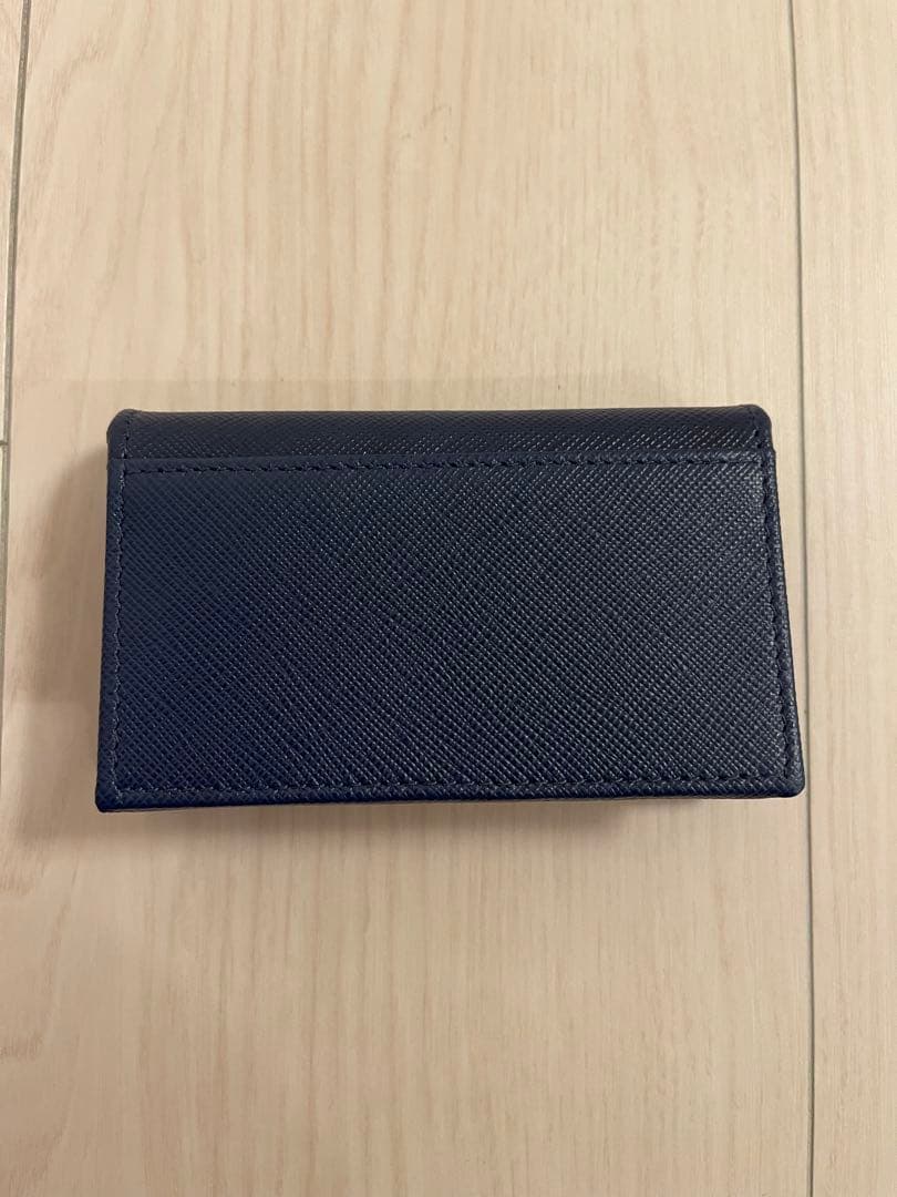 PRADA プラダ　ネイビー レザー 名刺入れ