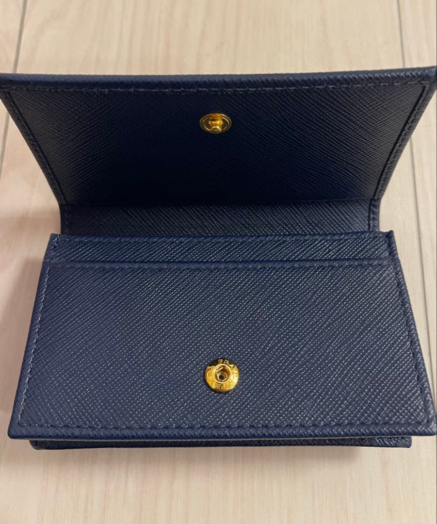 PRADA プラダ　ネイビー レザー 名刺入れ