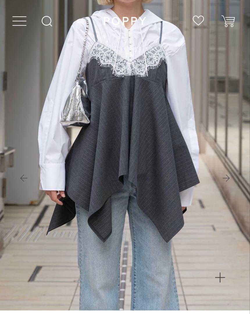 トップス POPPY HANDKERCHIEF HEM LACE