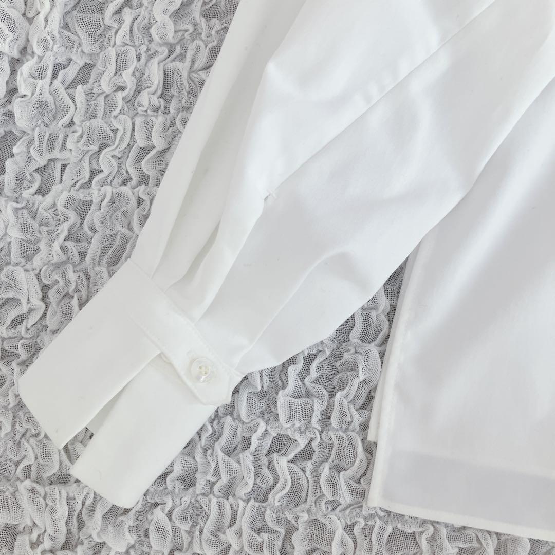 美品yori / ヨリ　shirocon ホイップカラーブラウス　白