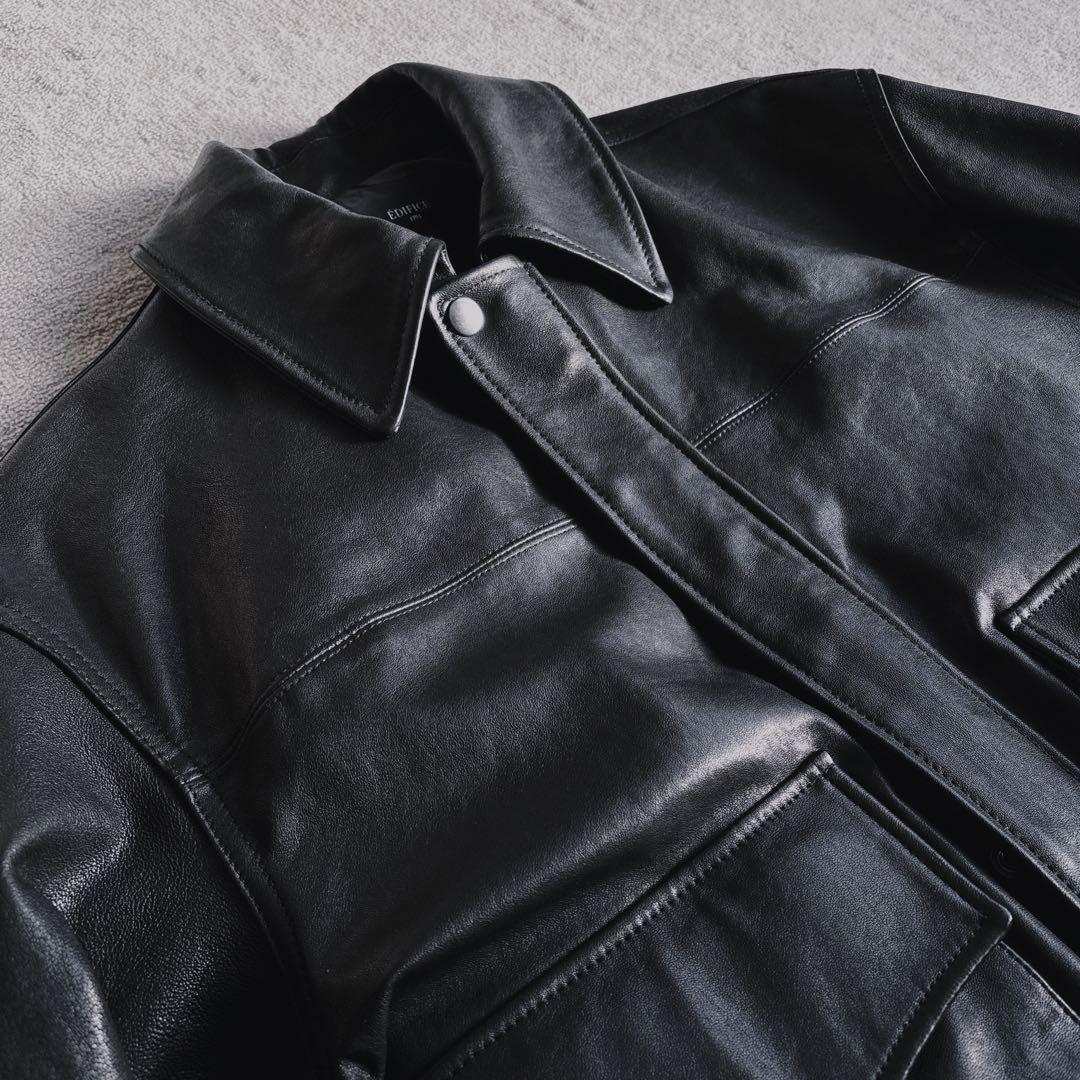 ■完売美品EDIFICE エディフィス A2 レザーショートブルゾン